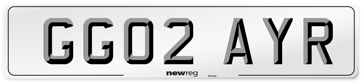 GG02 AYR Number Plate from New Reg